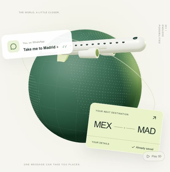 Zoolu airplane circling a globe